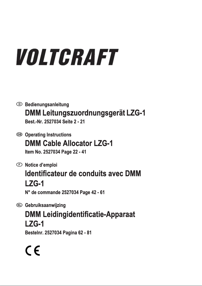 Página 1 del manual Manual de usuario Voltcraft LZG-1
