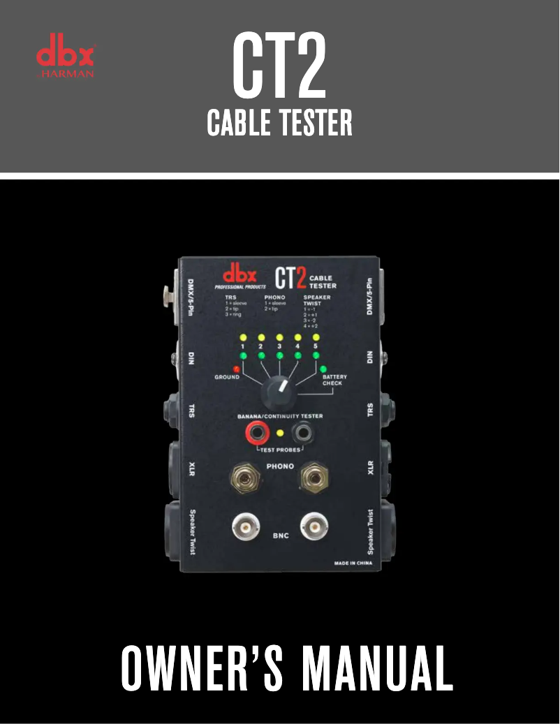 Página nº 1 - Manual de usuario DBX CT2