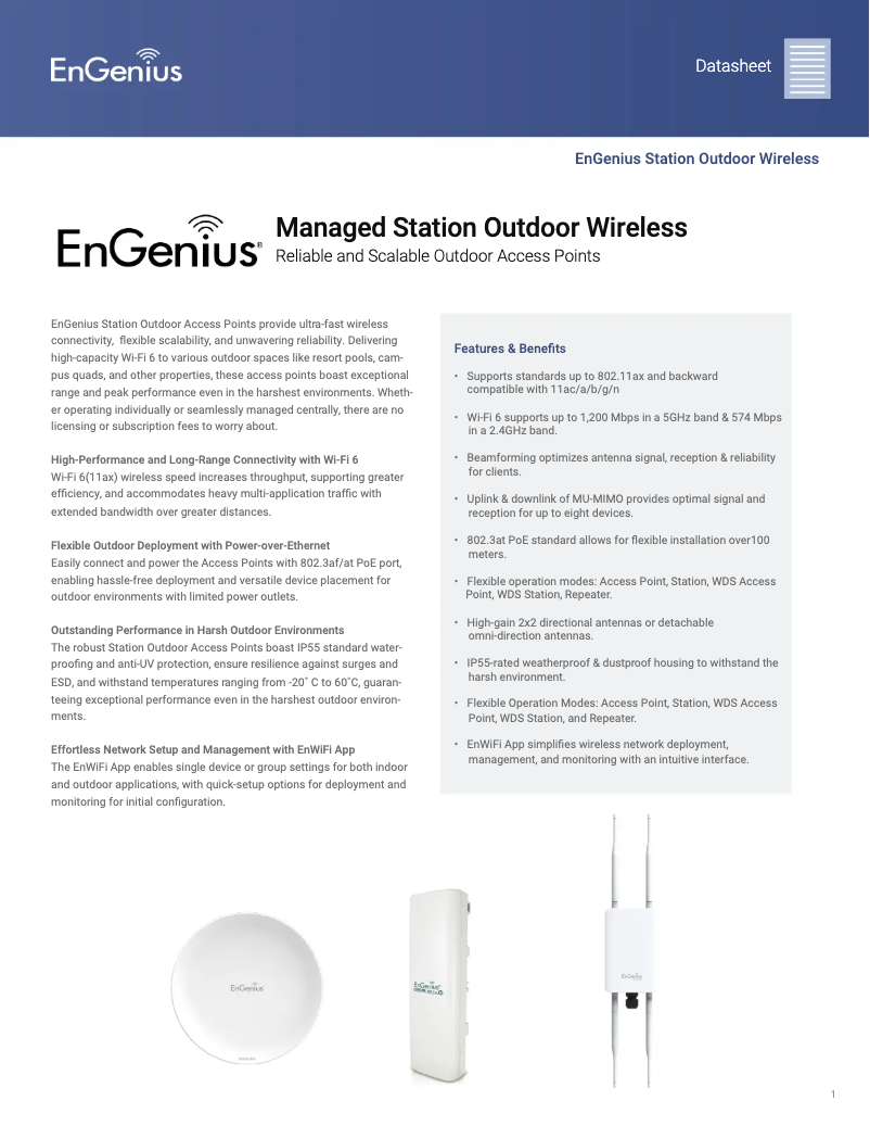 Imagen de la primera página del manual del dispositivo ENH500