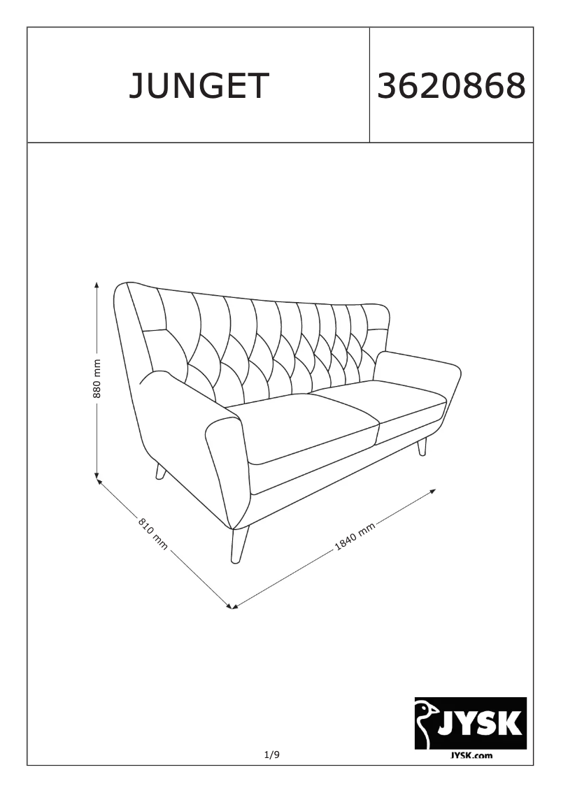 Imagen de la primera página del manual del dispositivo Junget (184x88x89)