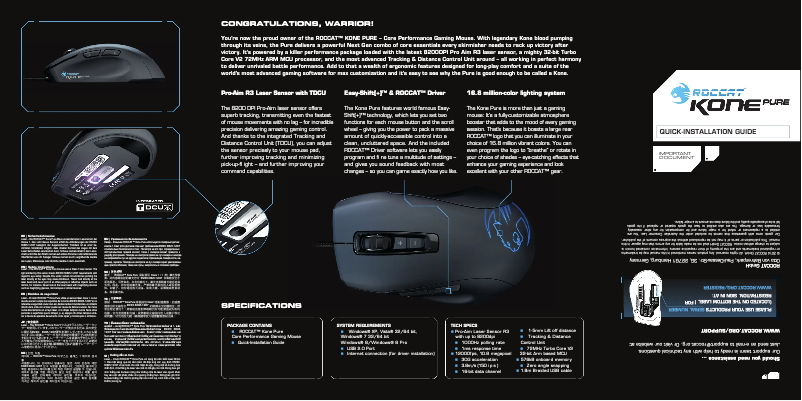 Página nº 1 - Manual de usuario Roccat Kone Pure Color