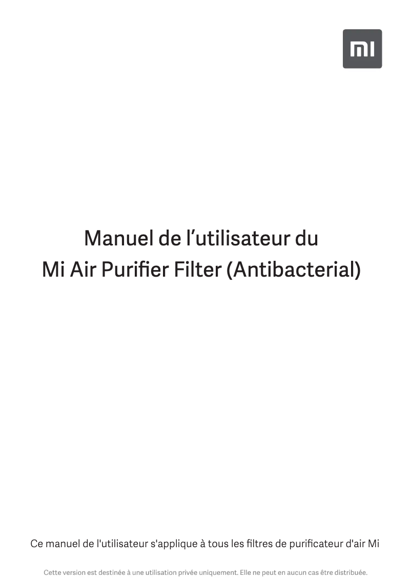 Página 1 del manual Manual de usuario Xiaomi Mi Air Purifier Filter (Antibacterial)