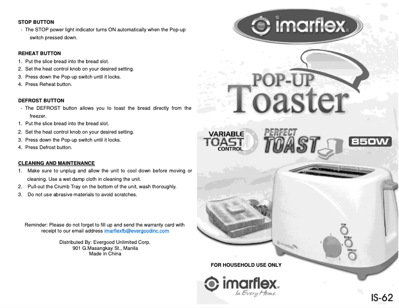 Página 1 del manual Manual de usuario Imarflex IS-62