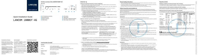 Imagen de la primera página del manual del dispositivo 1800EF-4G