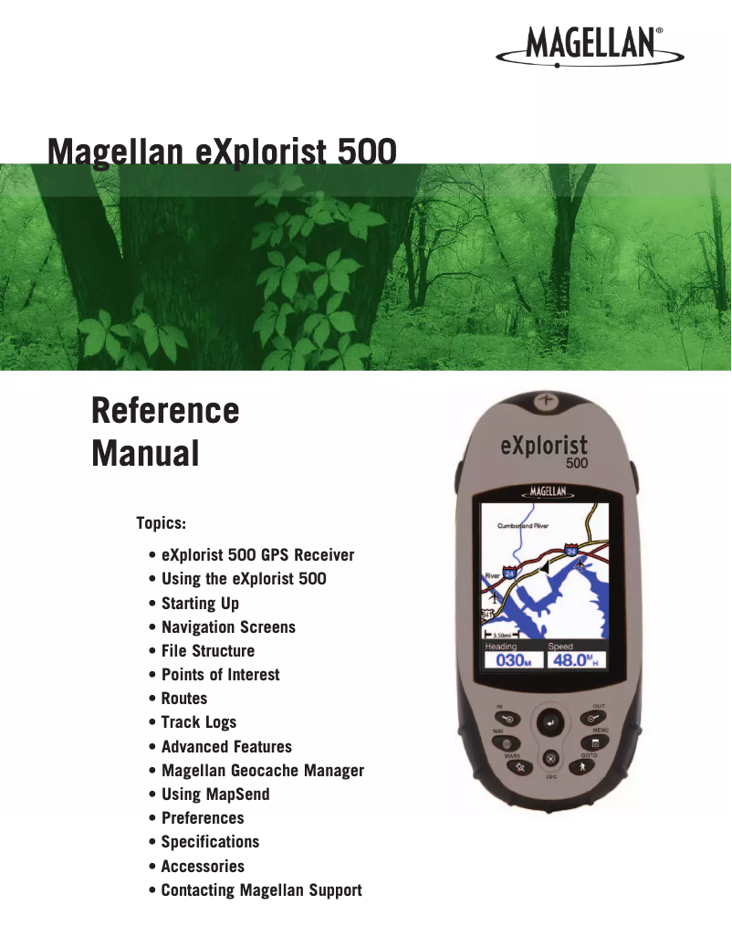 Página 1 del manual Manual de usuario Magellan EXplorist 500