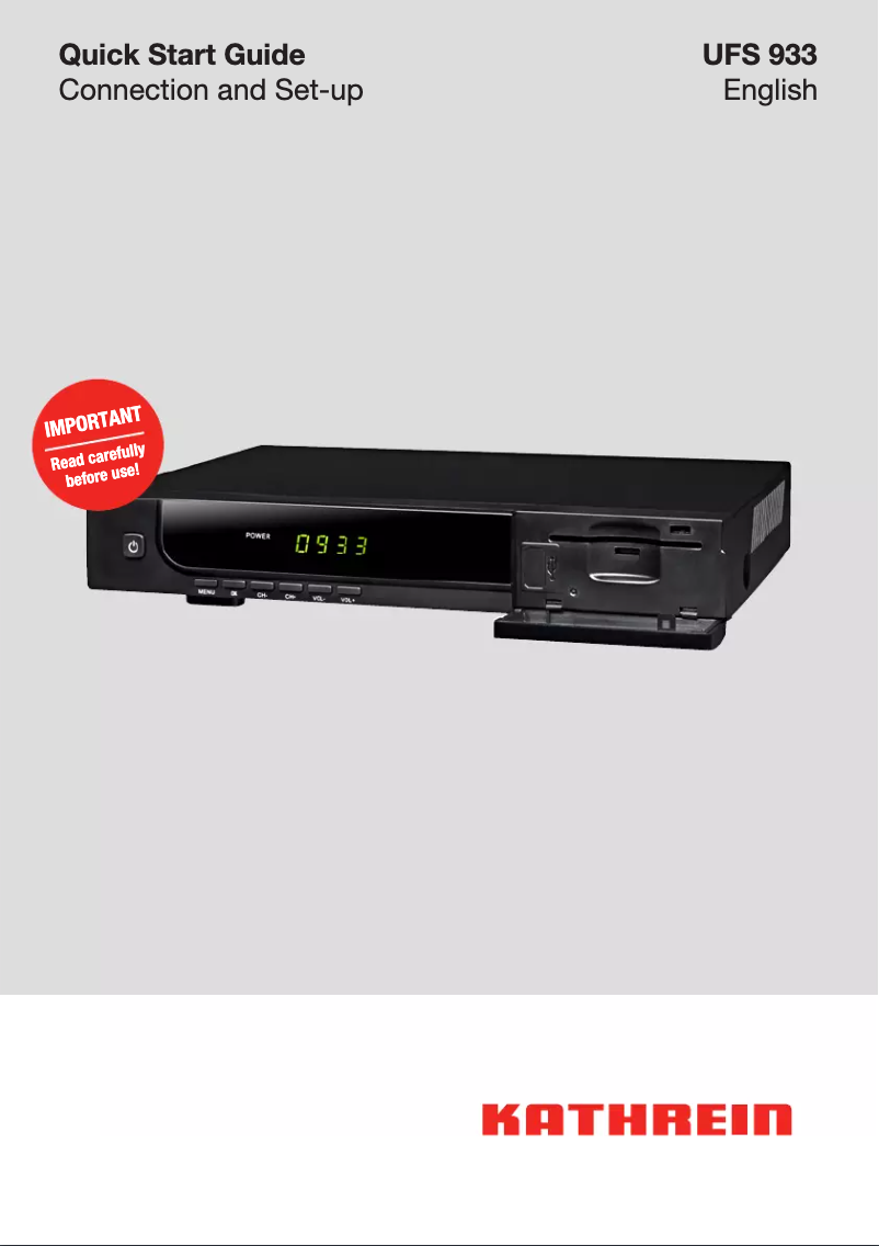 Página 1 del manual Manual de usuario Kathrein UFS 933