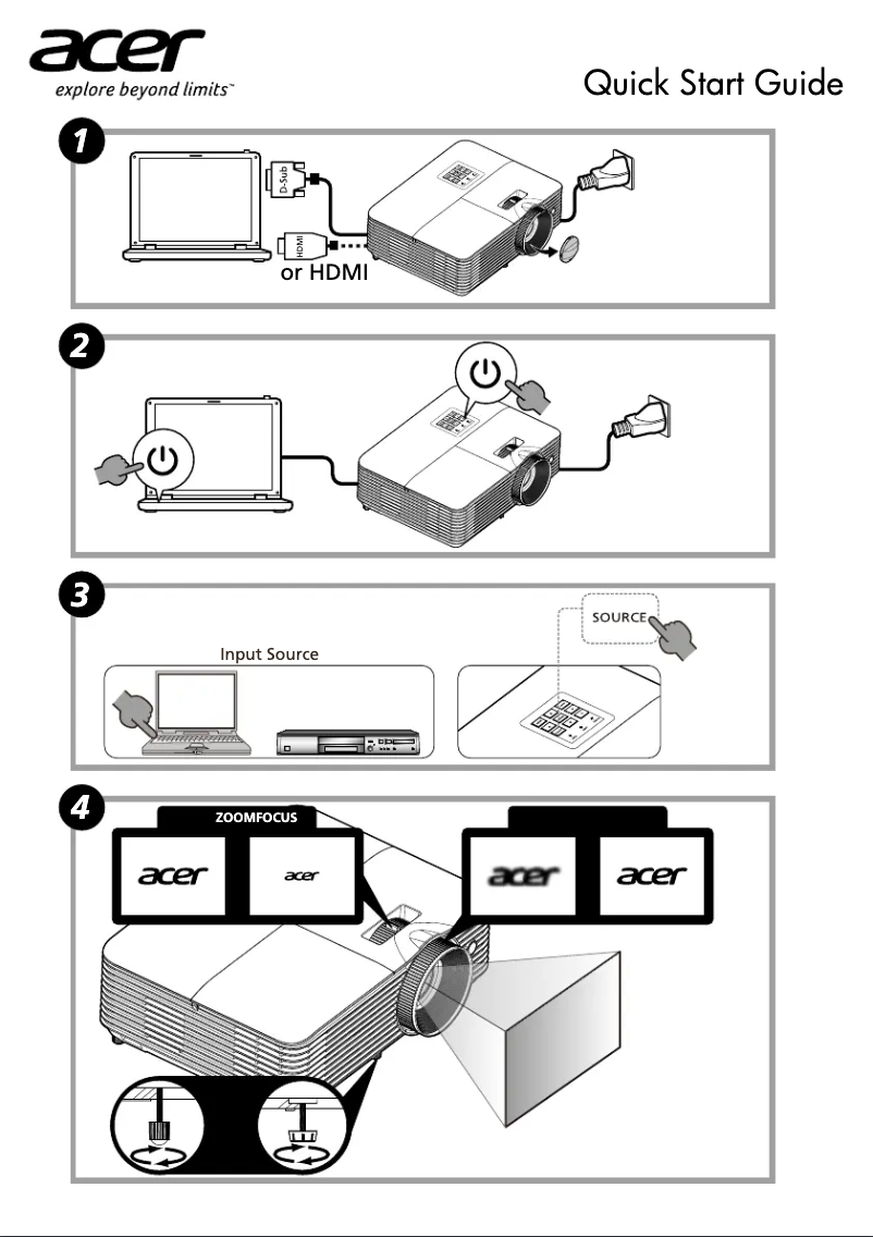 Página 1 del manual Guía de inicio rápido Acer KX316