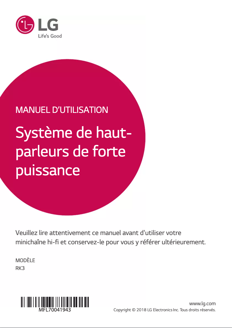 Imagen de la primera página del manual del dispositivo RK3