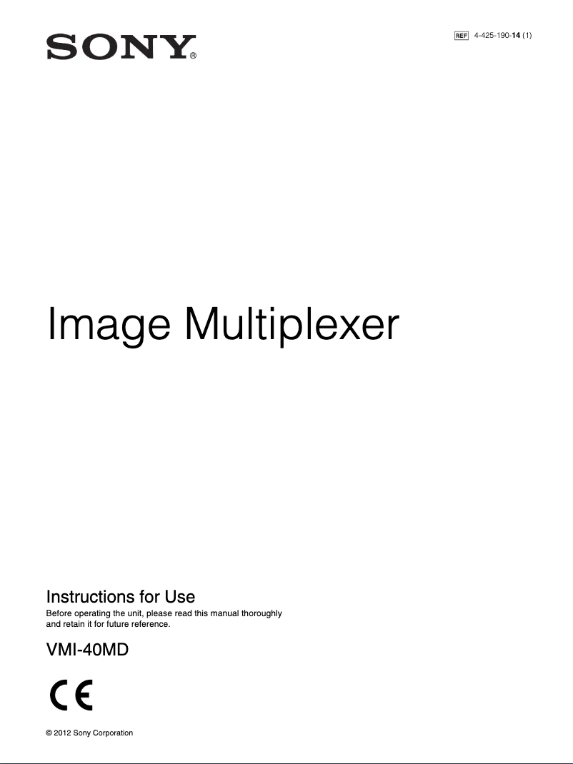 Imagen de la primera página del manual del dispositivo VMI-40MD