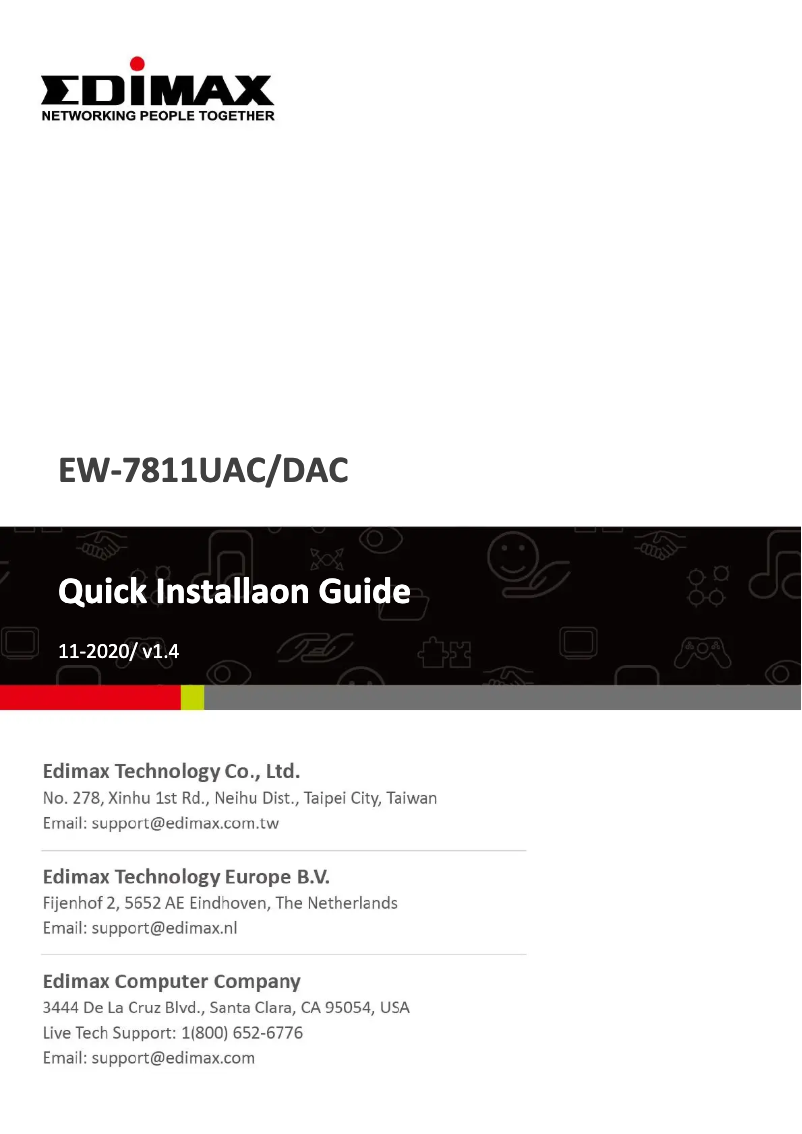 Imagen de la primera página del manual del dispositivo EW-7811DAC