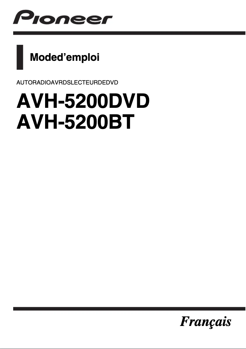 Imagen de la primera página del manual del dispositivo AVH-5200DVD