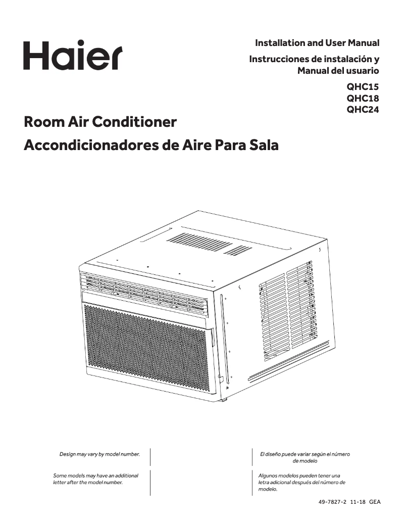 Imagen de la primera página del manual del dispositivo QHC24DX