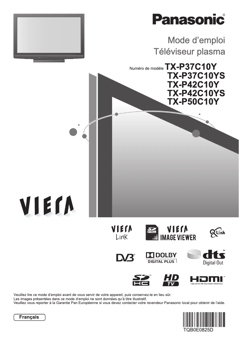 Página nº 1 - Manual de usuario Panasonic Viera TX-P50C10Y