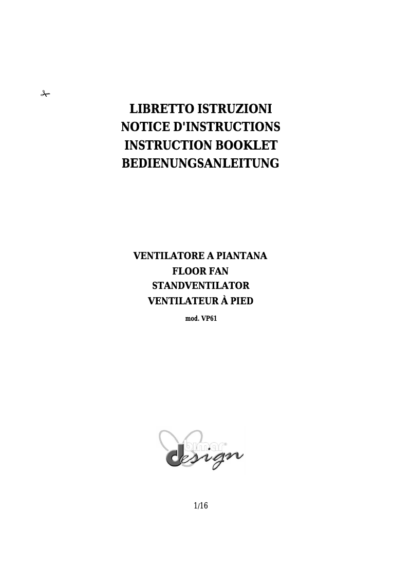 Imagen de la primera página del manual del dispositivo VP61A