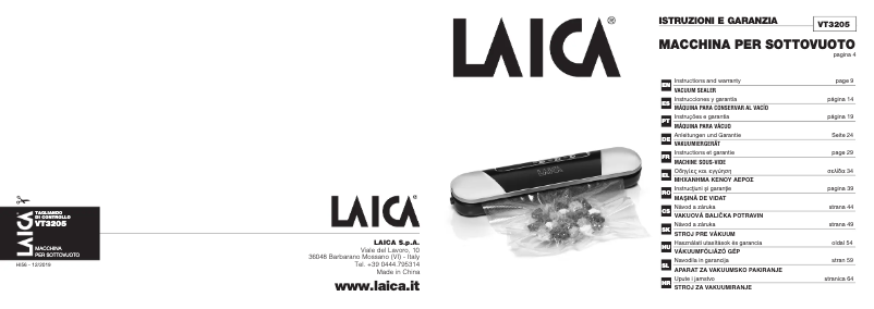 Página 1 del manual Manual de usuario Laica VT3205