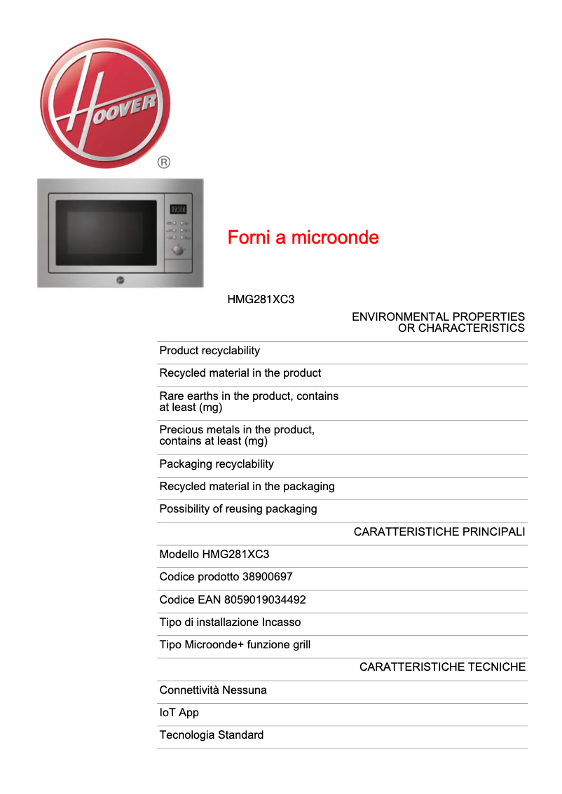 Imagen de la primera página del manual del dispositivo HMG281XC3