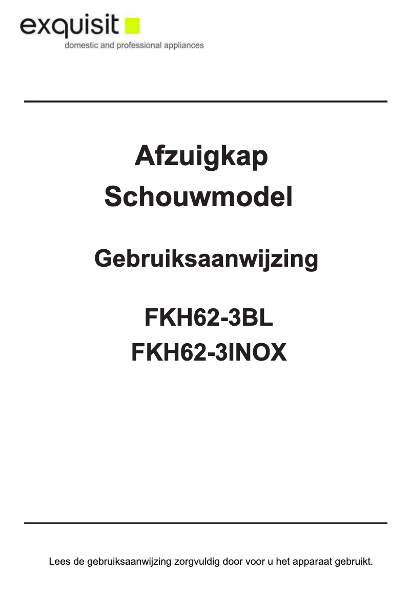 Imagen de la primera página del manual del dispositivo FKH62-3BL