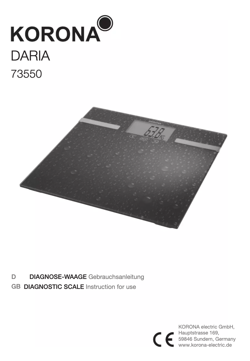 Imagen de la primera página del manual del dispositivo Daria 73550