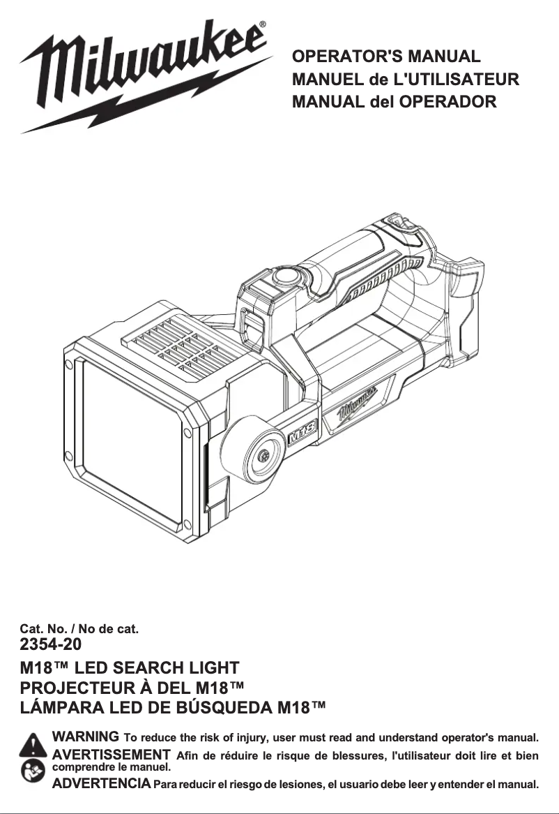 Página 1 del manual Manual de usuario Milwaukee M18 2354-21