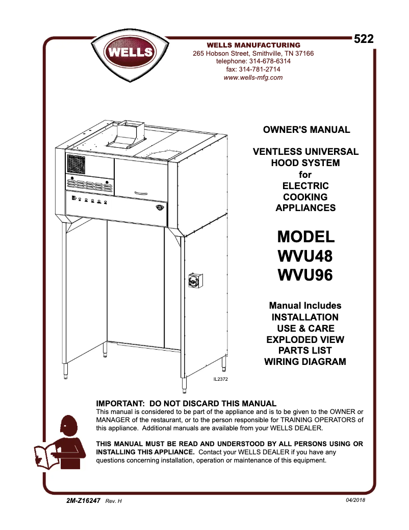 Imagen de la primera página del manual del dispositivo WVU96