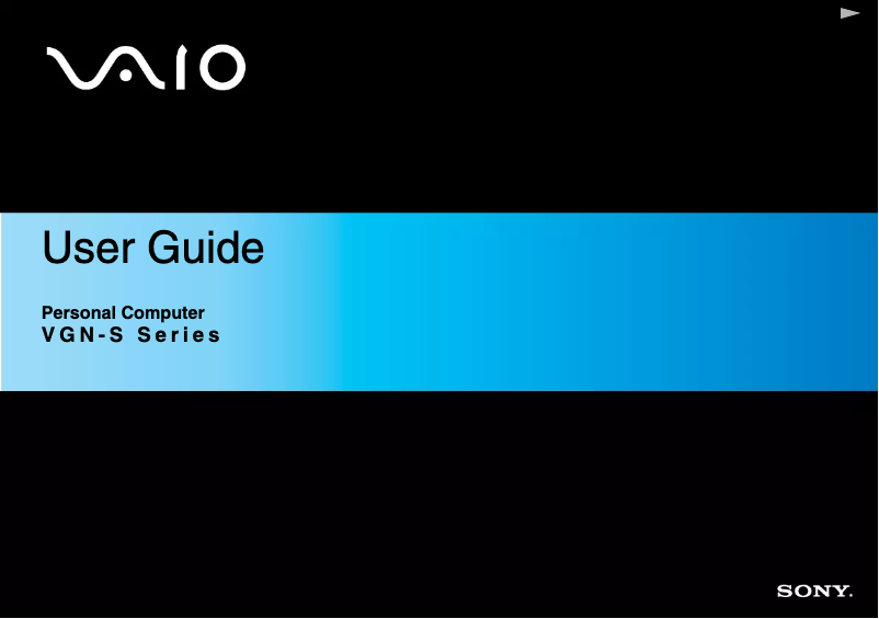 Página 1 del manual Manual de usuario Sony Vaio VGN-S5HRP