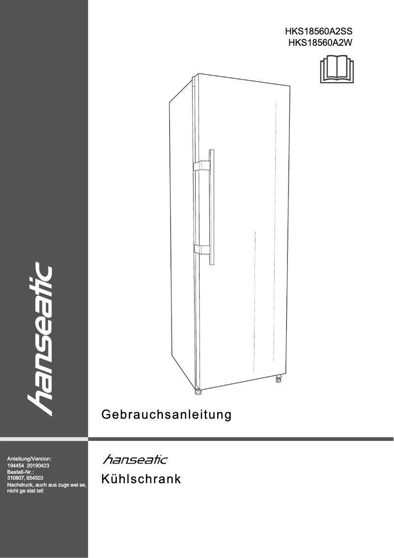 Imagen de la primera página del manual del dispositivo HKS18560A2SS