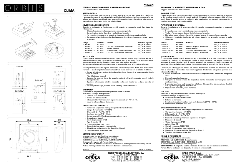 Imagen de la primera página del manual del dispositivo CLIMA MLW