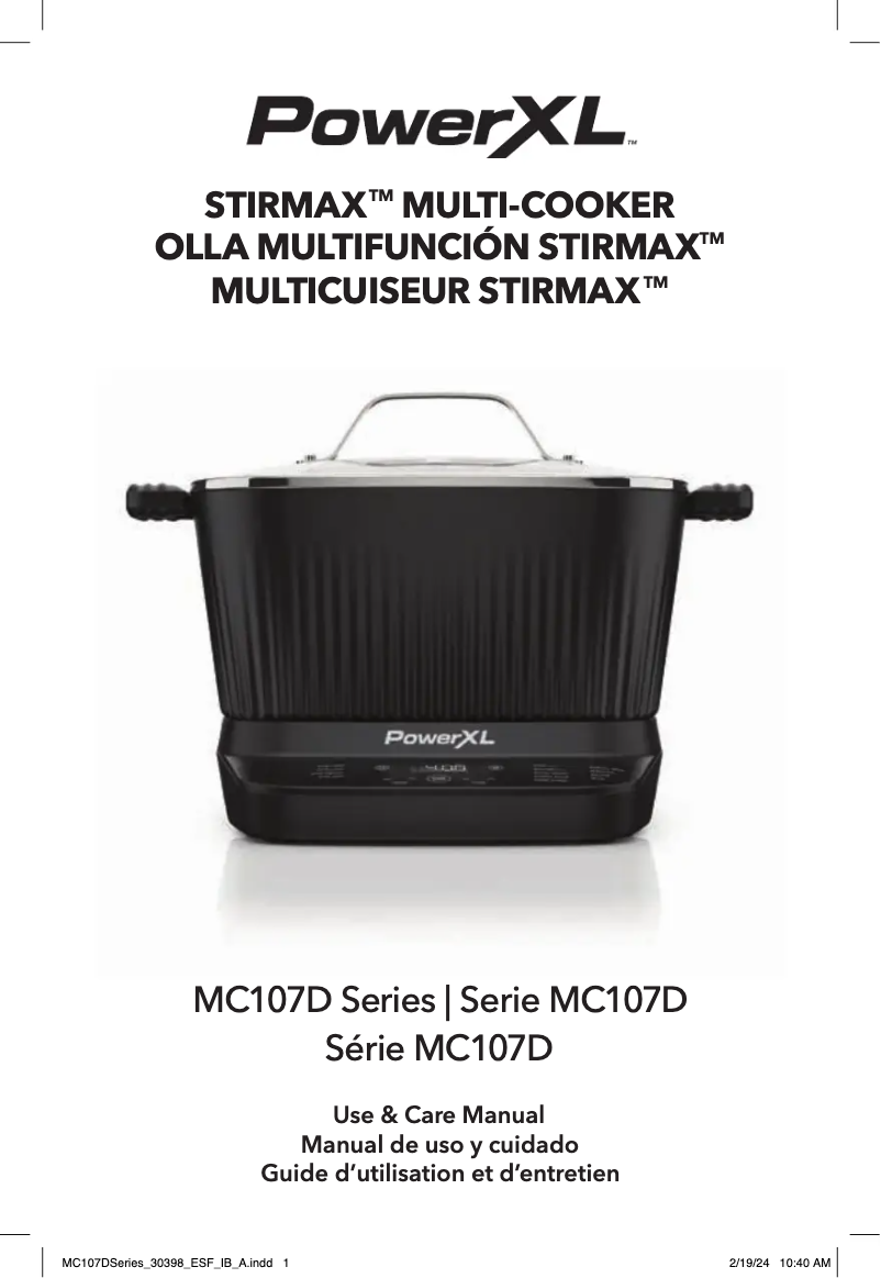 Imagen de la primera página del manual del dispositivo StirMax MC107D-6GPTV