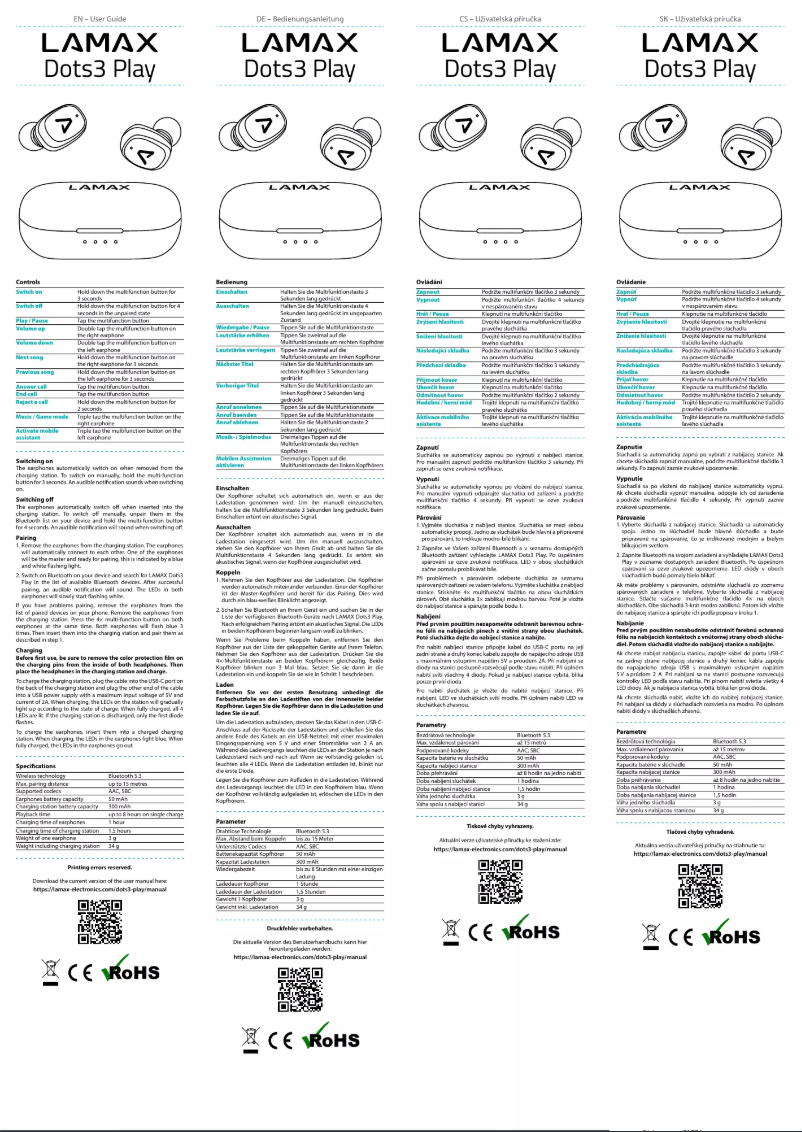 Página 1 del manual Manual de usuario Lamax Dots3 Play