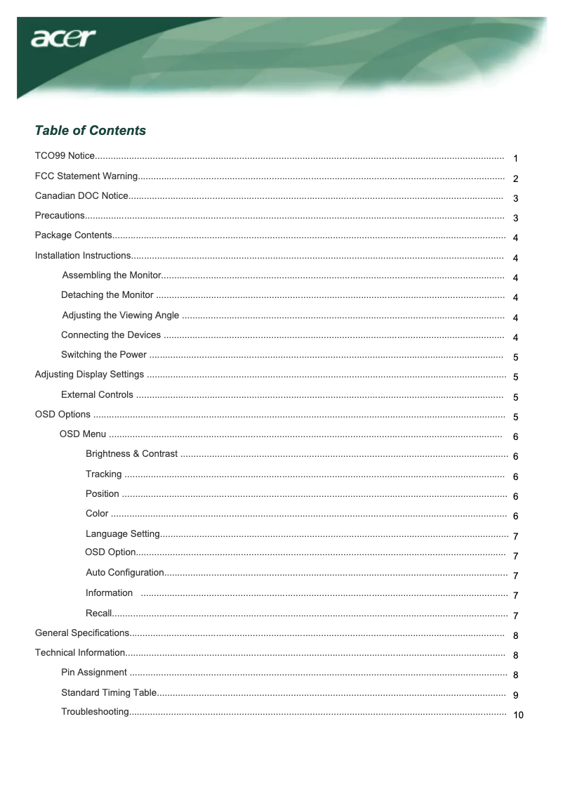 Imagen de la primera página del manual del dispositivo AL2016Wsd