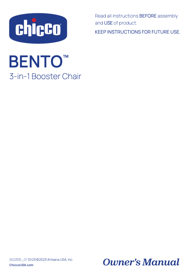 Página 1 del manual Manual de usuario Chicco Bento