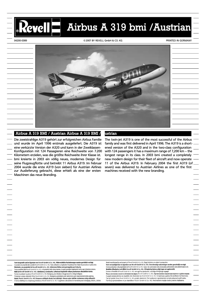 Imagen de la primera página del manual del dispositivo Airbus A319