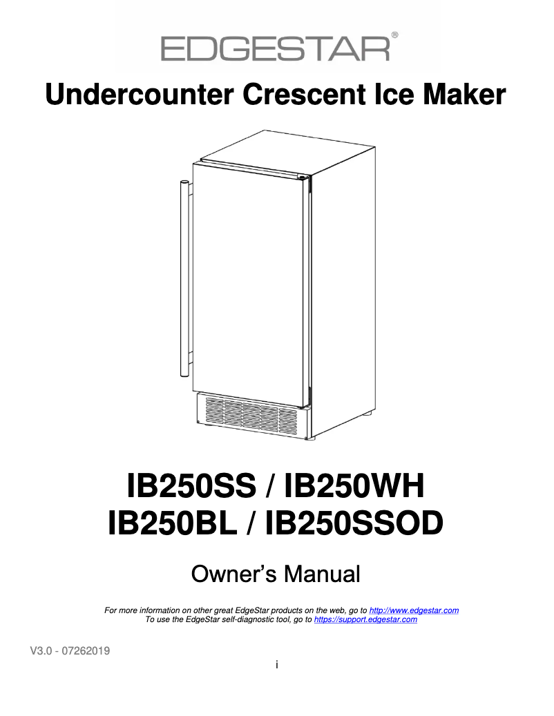 Página 1 del manual Manual de usuario EdgeStar IB250SSOD