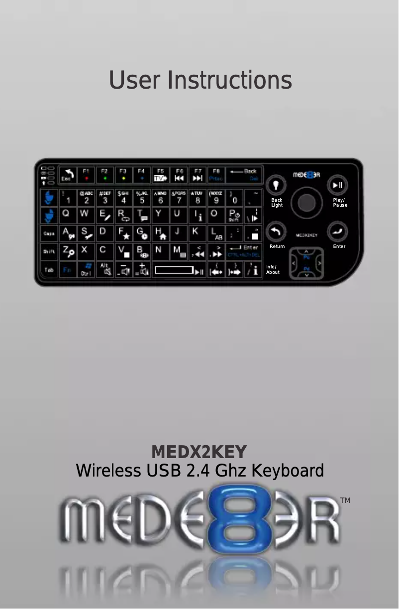 Imagen de la primera página del manual del dispositivo MEDX2KEY