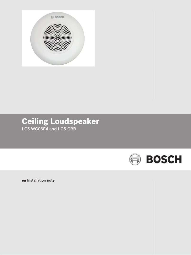 Página 1 del manual Manual de usuario Bosch LC5-WC06E4