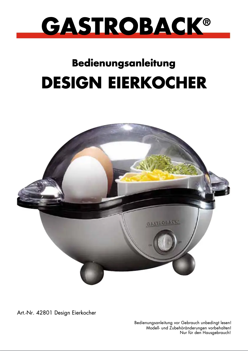 Página 1 del manual Manual de usuario Gastroback Design 42801