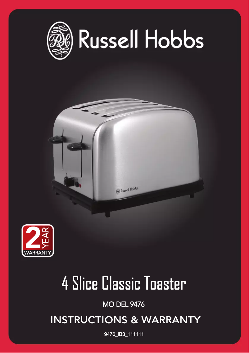 Imagen de la primera página del manual del dispositivo Classic 4 Slice 9476