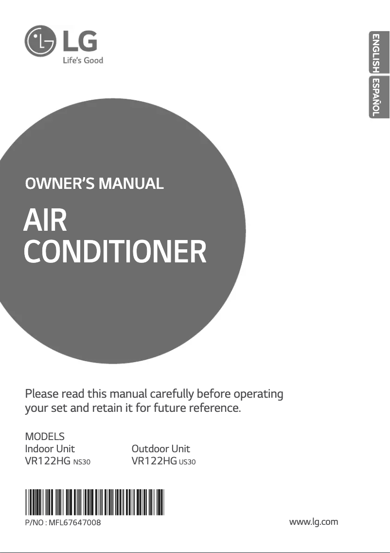 Imagen de la primera página del manual del dispositivo VR122HG