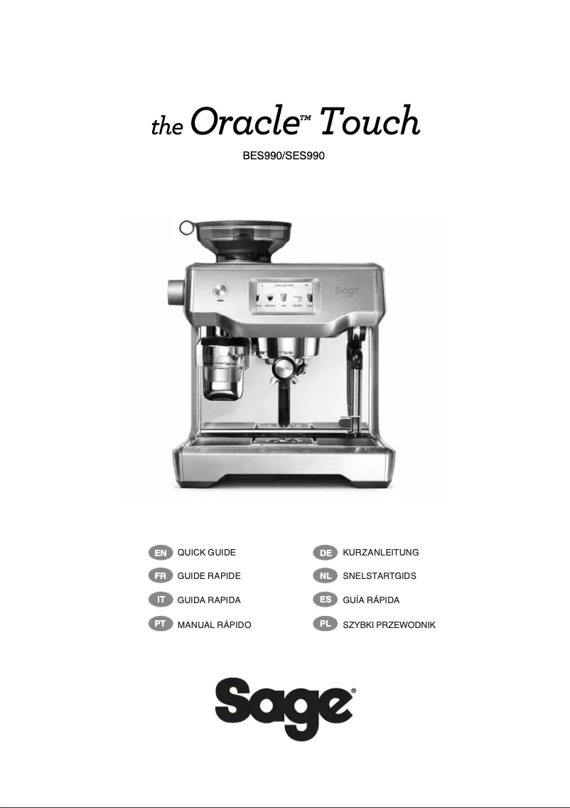 Página nº 1 - Manual de usuario Sage the Oracle Touch SES990