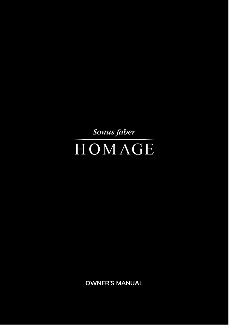 Página 1 del manual Manual de usuario Sonus Faber Serafino G2