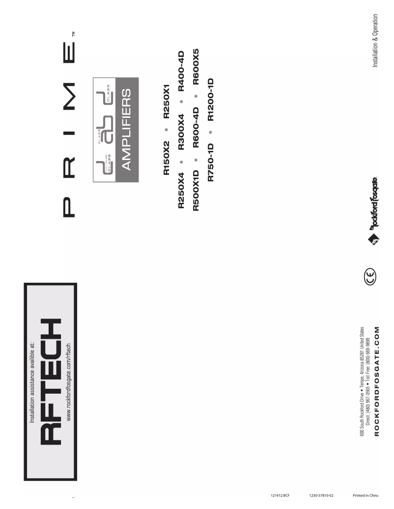 Página 1 del manual Manual de usuario Rockford Fosgate Prime R1200-1D