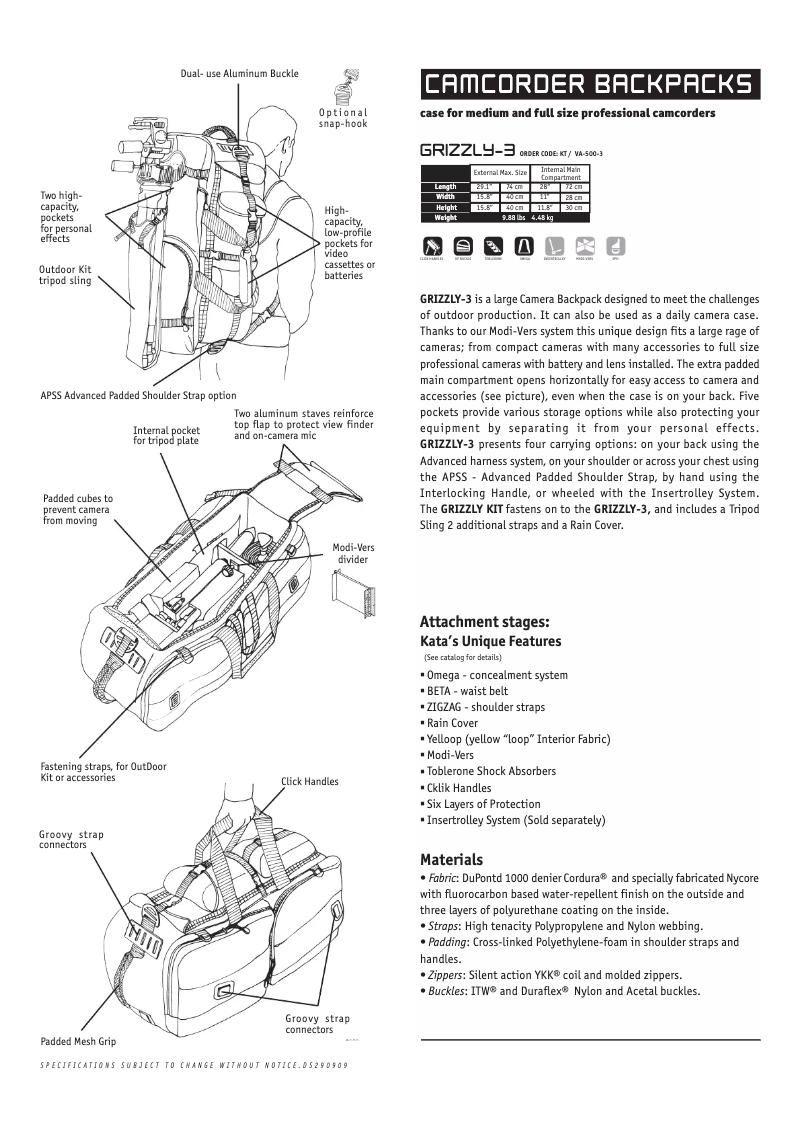 Página nº 1 - Manual de usuario Kata Grizzly-3