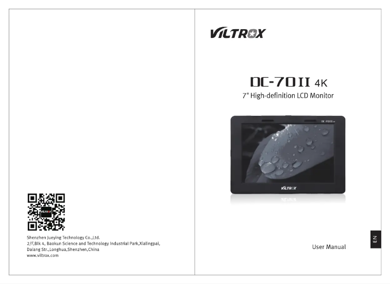 Página nº 1 - Manual de usuario Viltrox DC-70II 4K