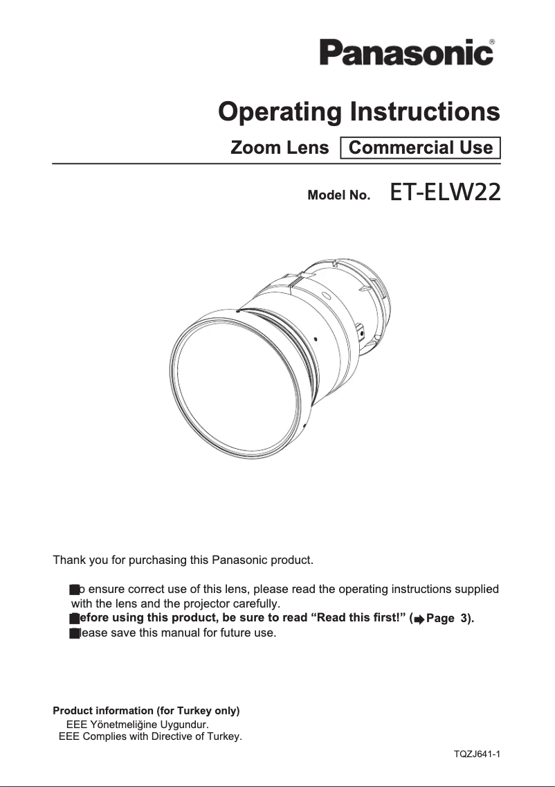 Imagen de la primera página del manual del dispositivo ET-ELW22