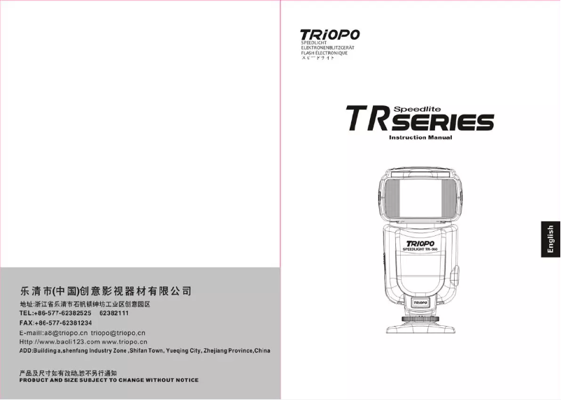 Imagen de la primera página del manual del dispositivo Speedlight TR-586EX