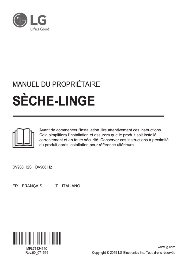 Imagen de la primera página del manual del dispositivo DV908IH2