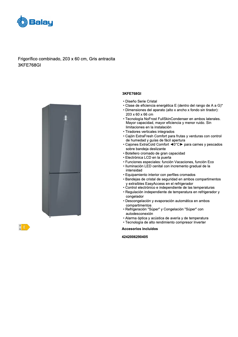 Imagen de la primera página del manual del dispositivo 3KFE768GI