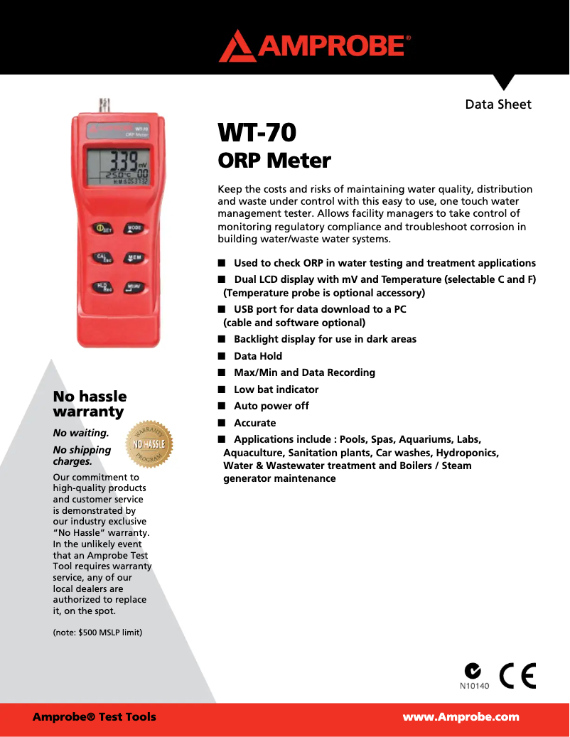 Página nº 1 - Ficha técnica Amprobe WT-70