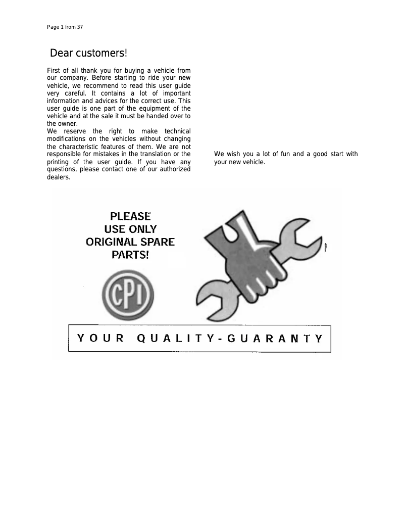 Página 1 del manual Manual de usuario CPI Oliver