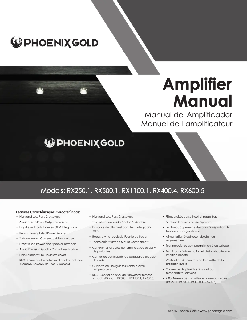Página 1 del manual Manual de usuario Phoenix Gold RX400.4